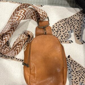 Tan Leather Crossbody Bag